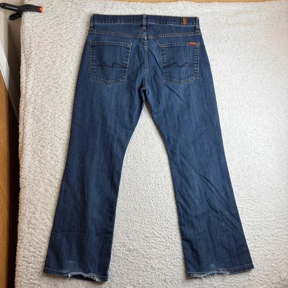 7 For All Mankind Brett Bootcut Jeans Mens 33 (34x29) Blue flare wide leg